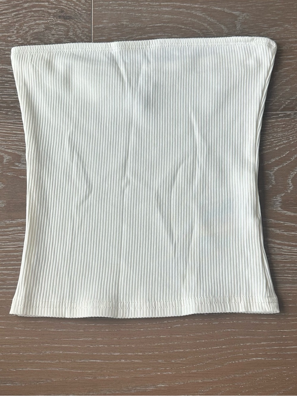 H&M Cream Ribbed Strapless Tube Camisole